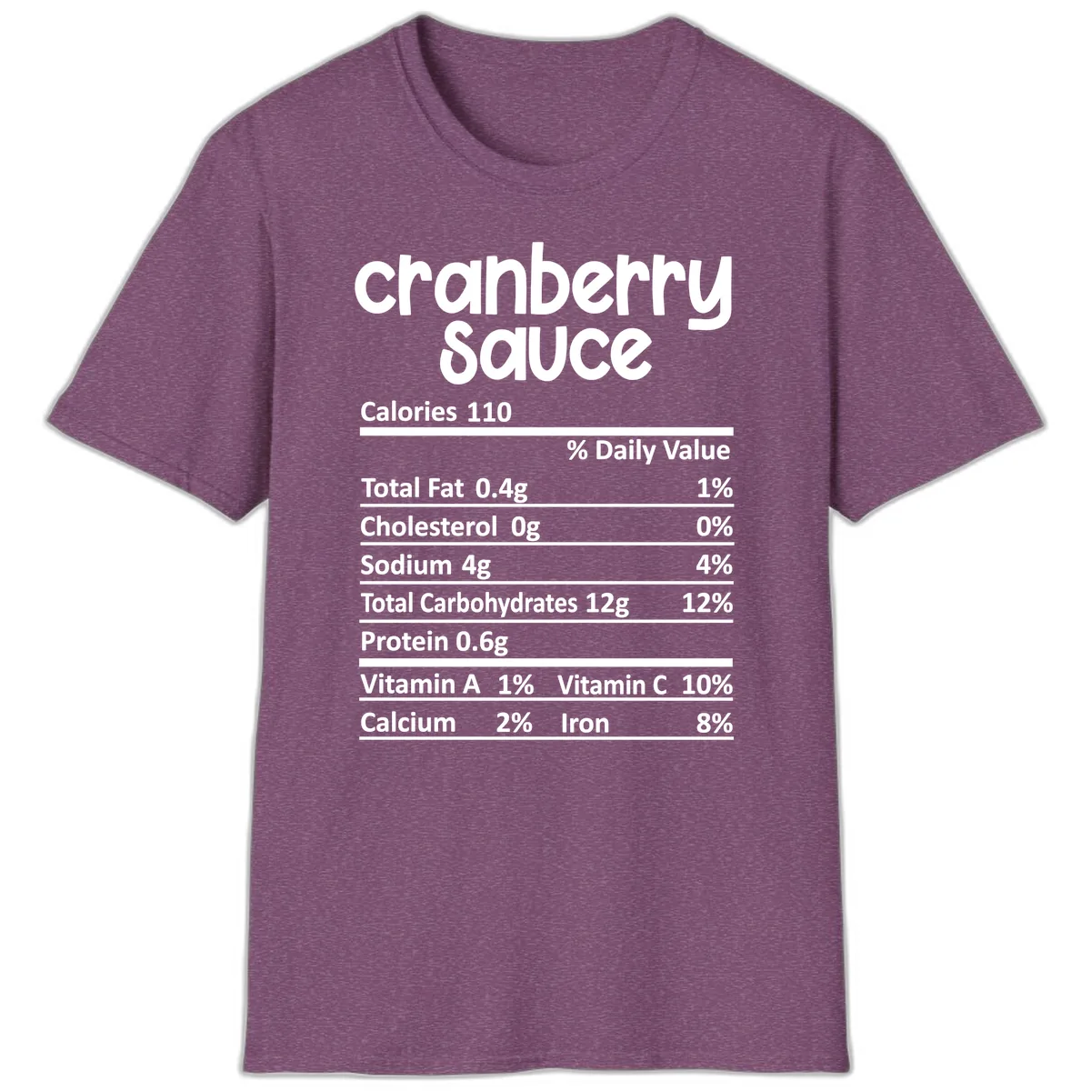 Cranberry Sauce Nutrition Facts T-Shirt in Heather Maroon