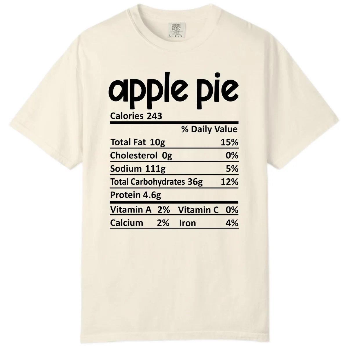 Apple Pie Nutrition Facts Comfort Color in Ivory