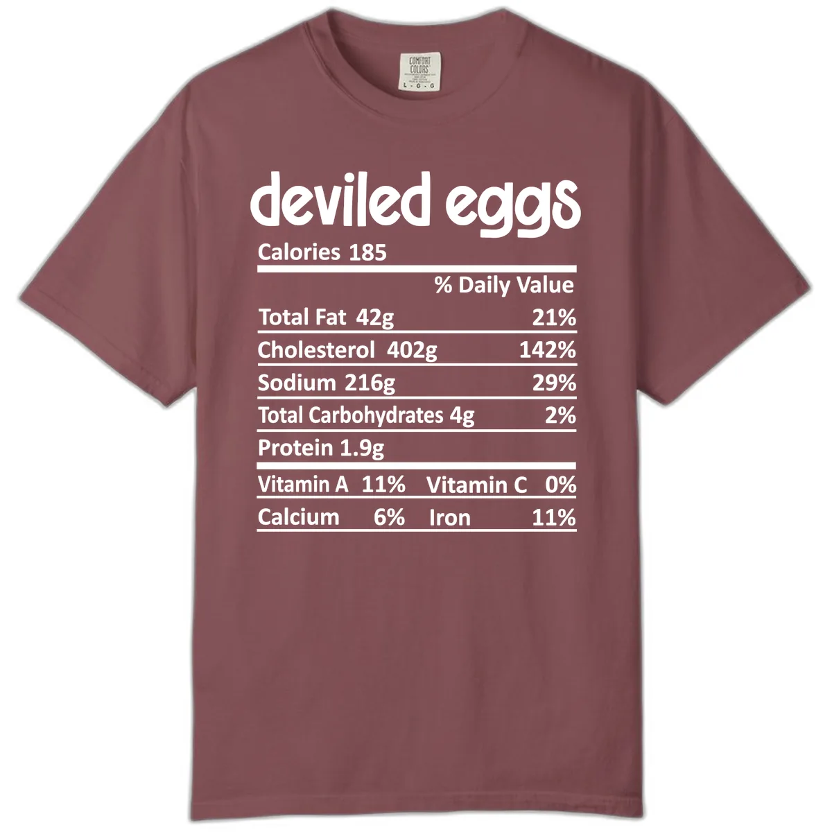 Deviled Eggs Nutrition Label Comfort Color in Brick