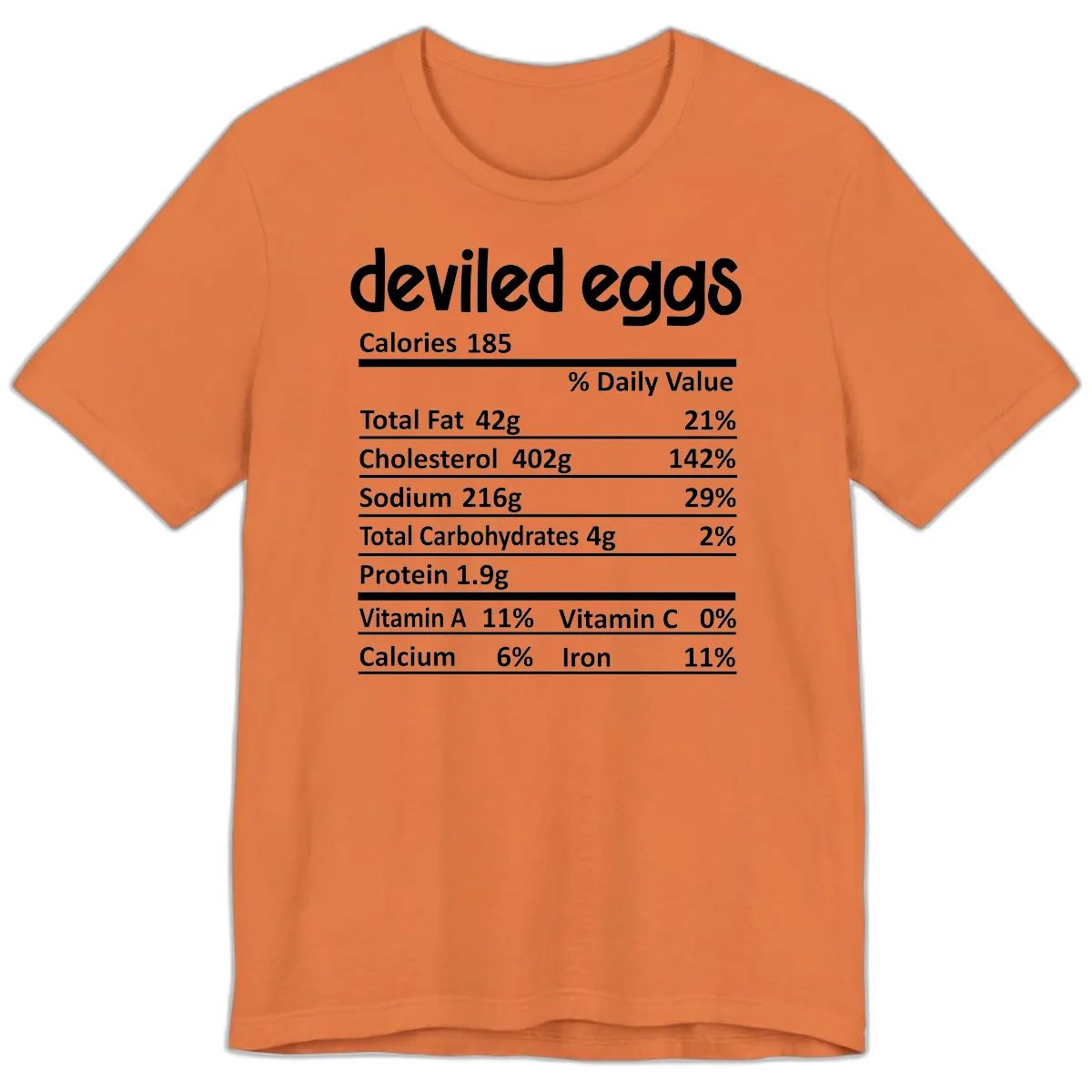 Deviled Eggs Nutrition Label Premium T-Shirt in Burnt Orange