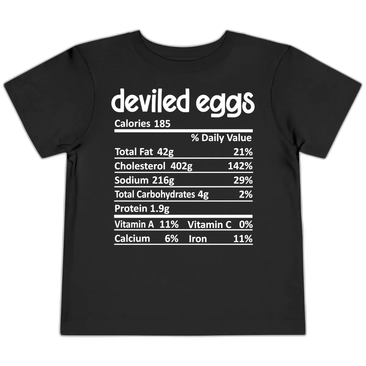 Deviled Eggs Nutrition Label Toddler T-Shirt in Black
