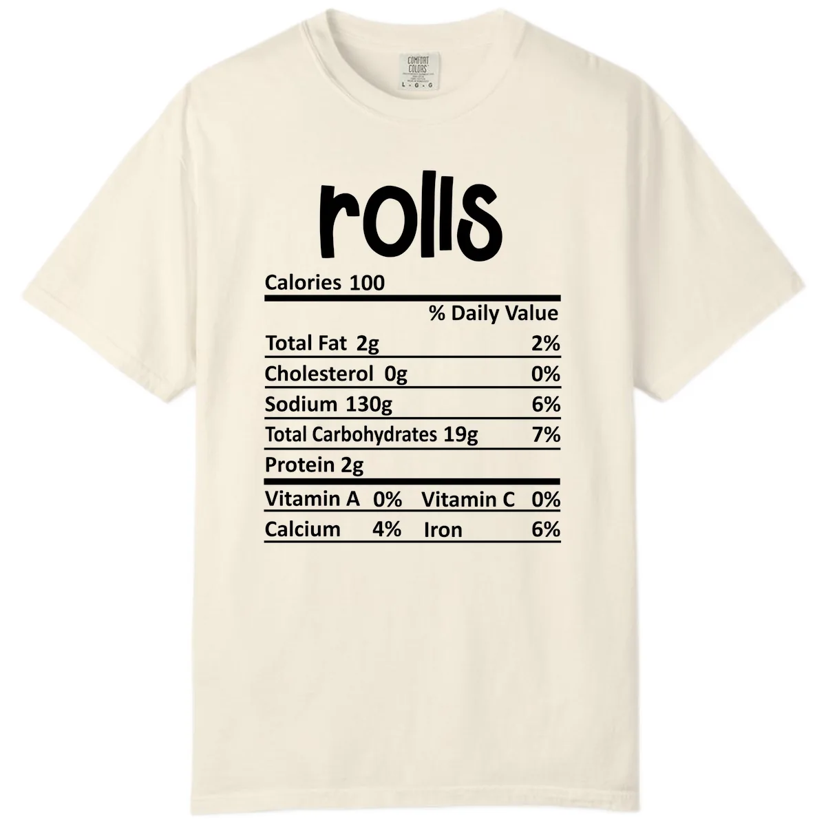 Thanksgiving Dinner Rolls Nutrition Facts Comfort Color in Ivory