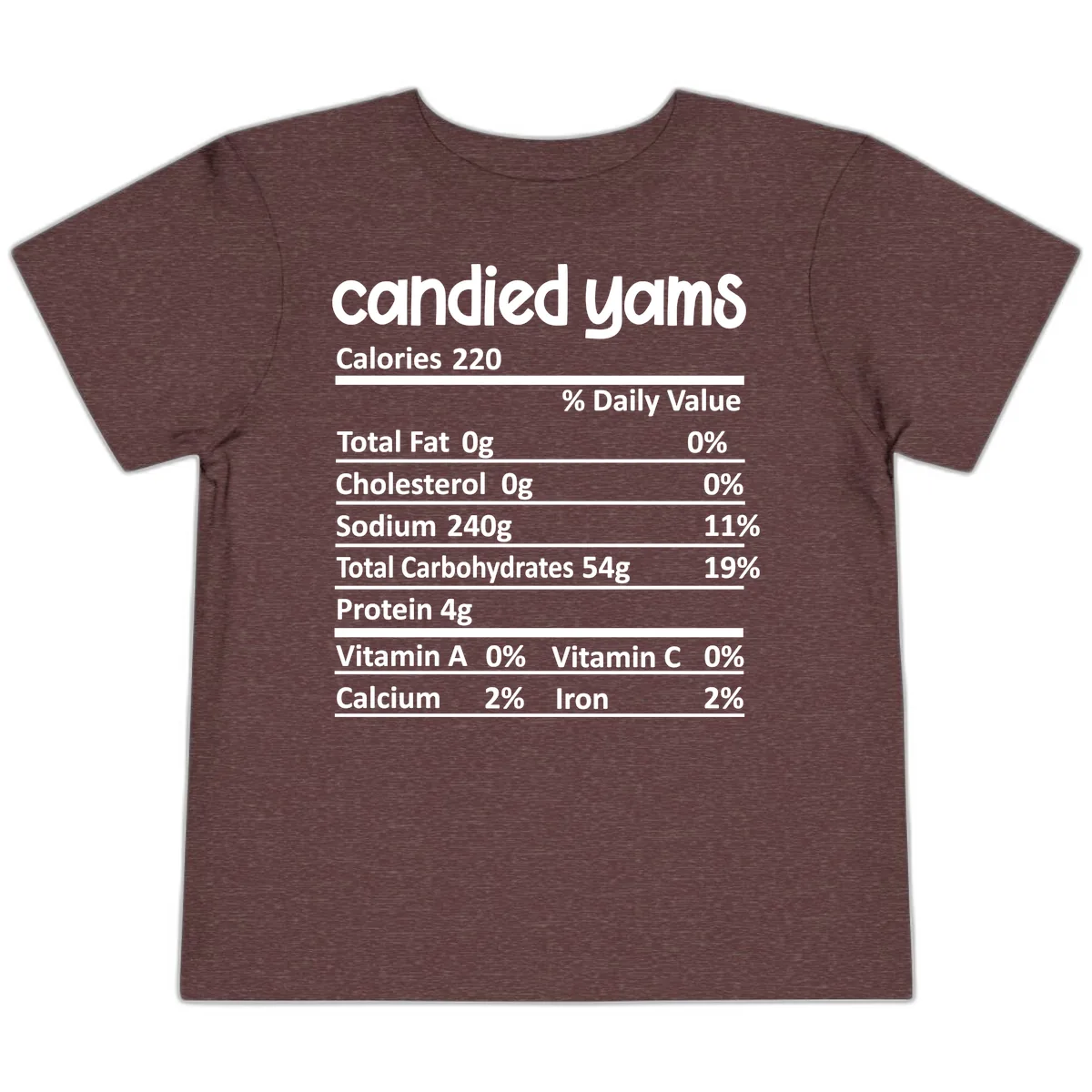 Candied Yams Nutrition Facts Toddler T-Shirt in Heather Maroon