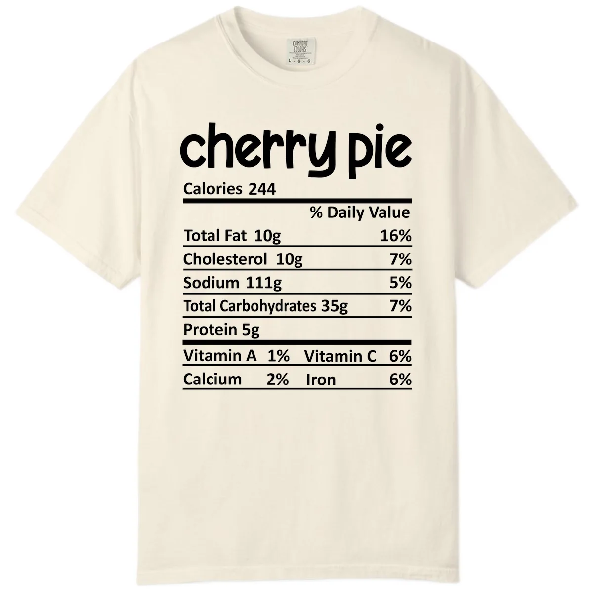 Cherry Pie Nutrition Facts Comfort Color in Ivory