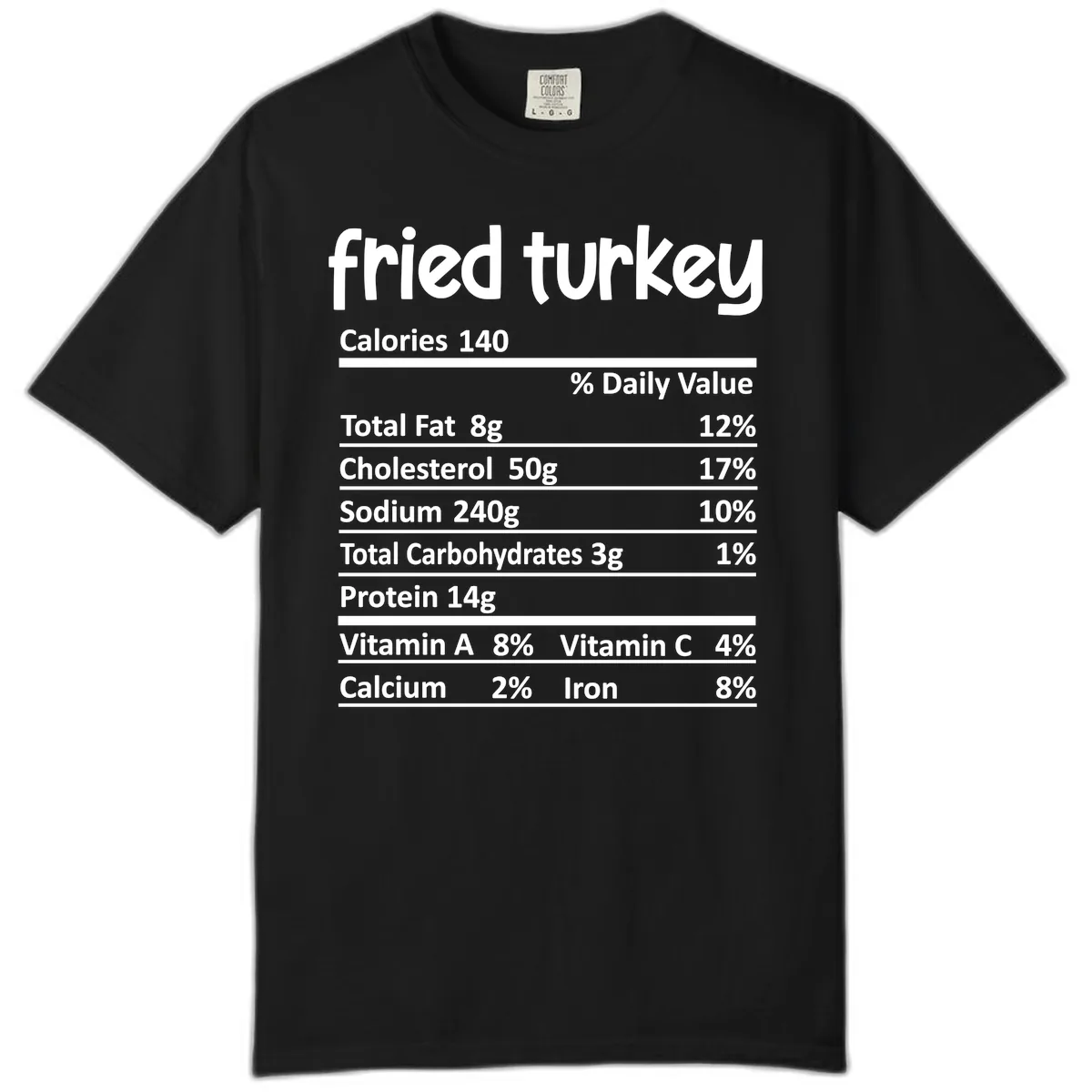 Fried Turkey Nutrition Facts Comfort Color in Black