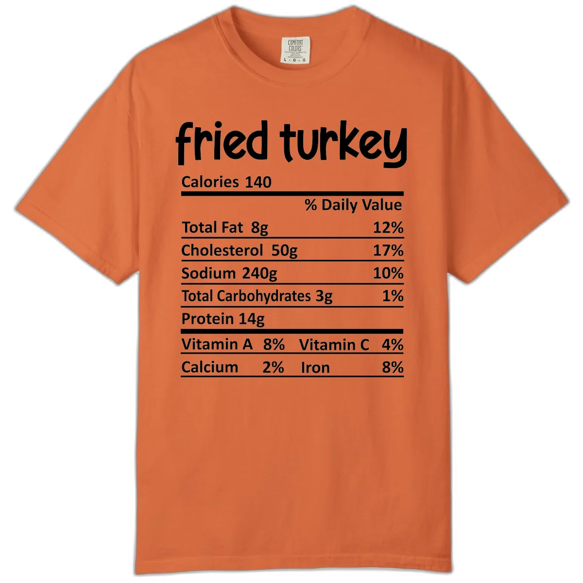 Fried Turkey Nutrition Facts Comfort Color in Burnt Orange