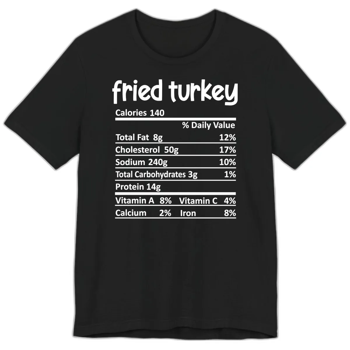 Fried Turkey Nutrition Facts Premium T-Shirt in Black