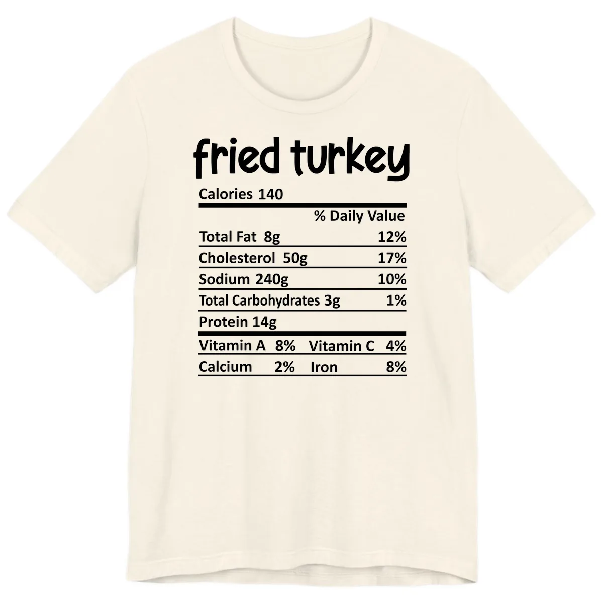 Fried Turkey Nutrition Facts Premium T-Shirt in Natural