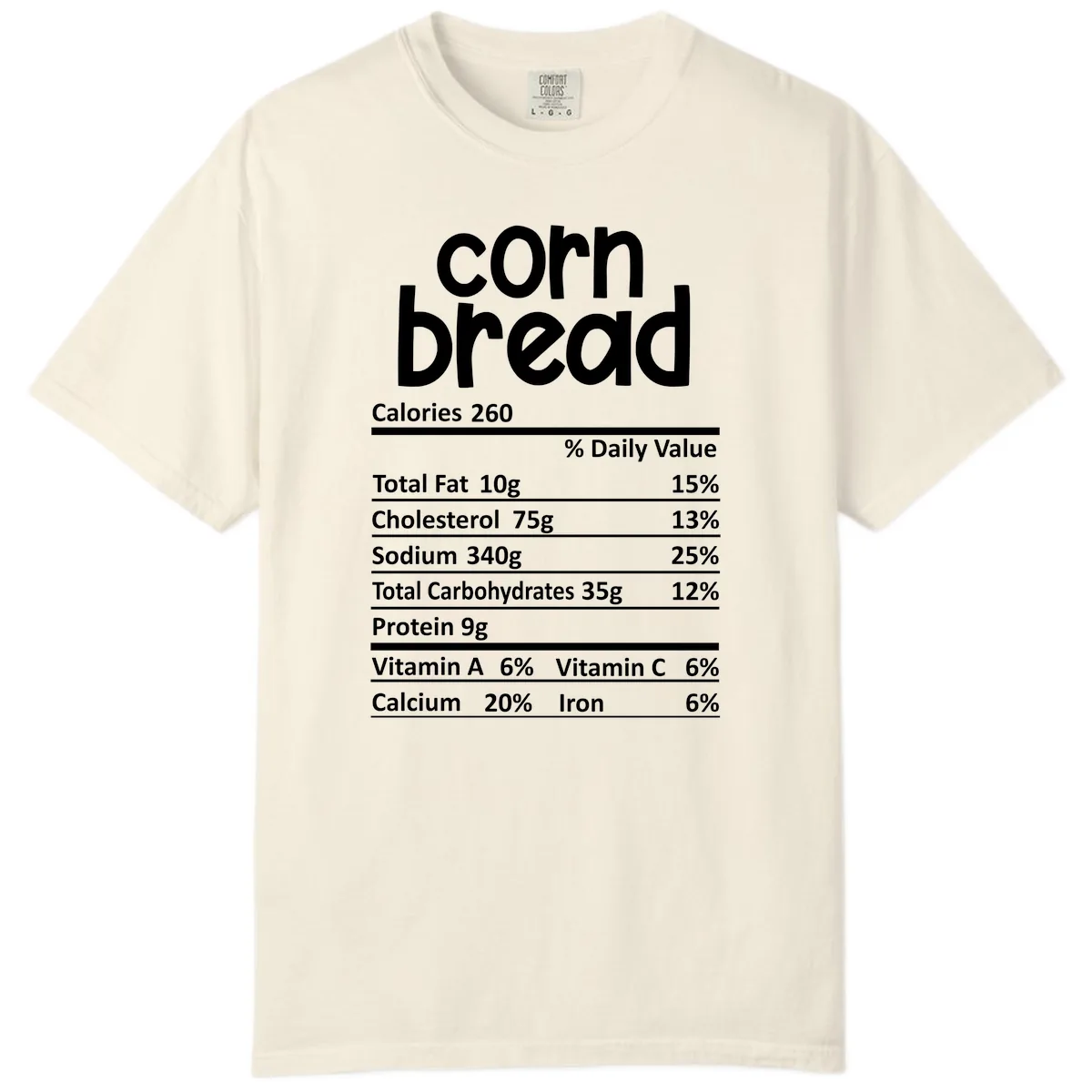 Corn Bread Nutrition Facts Comfort Color in Ivory