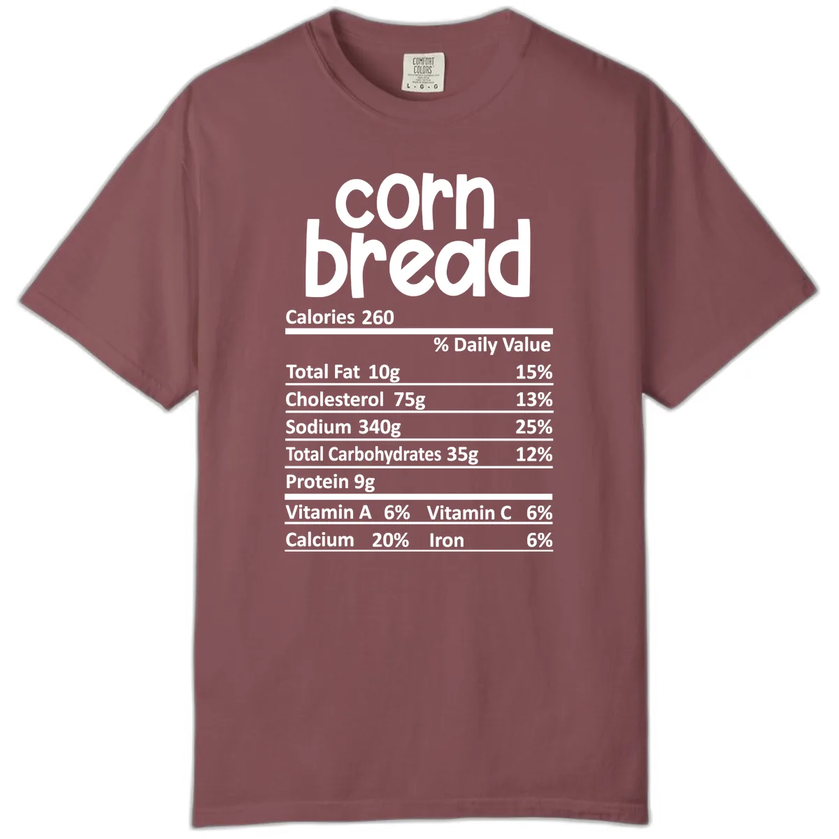 Corn Bread Nutrition Facts Comfort Color in Brick