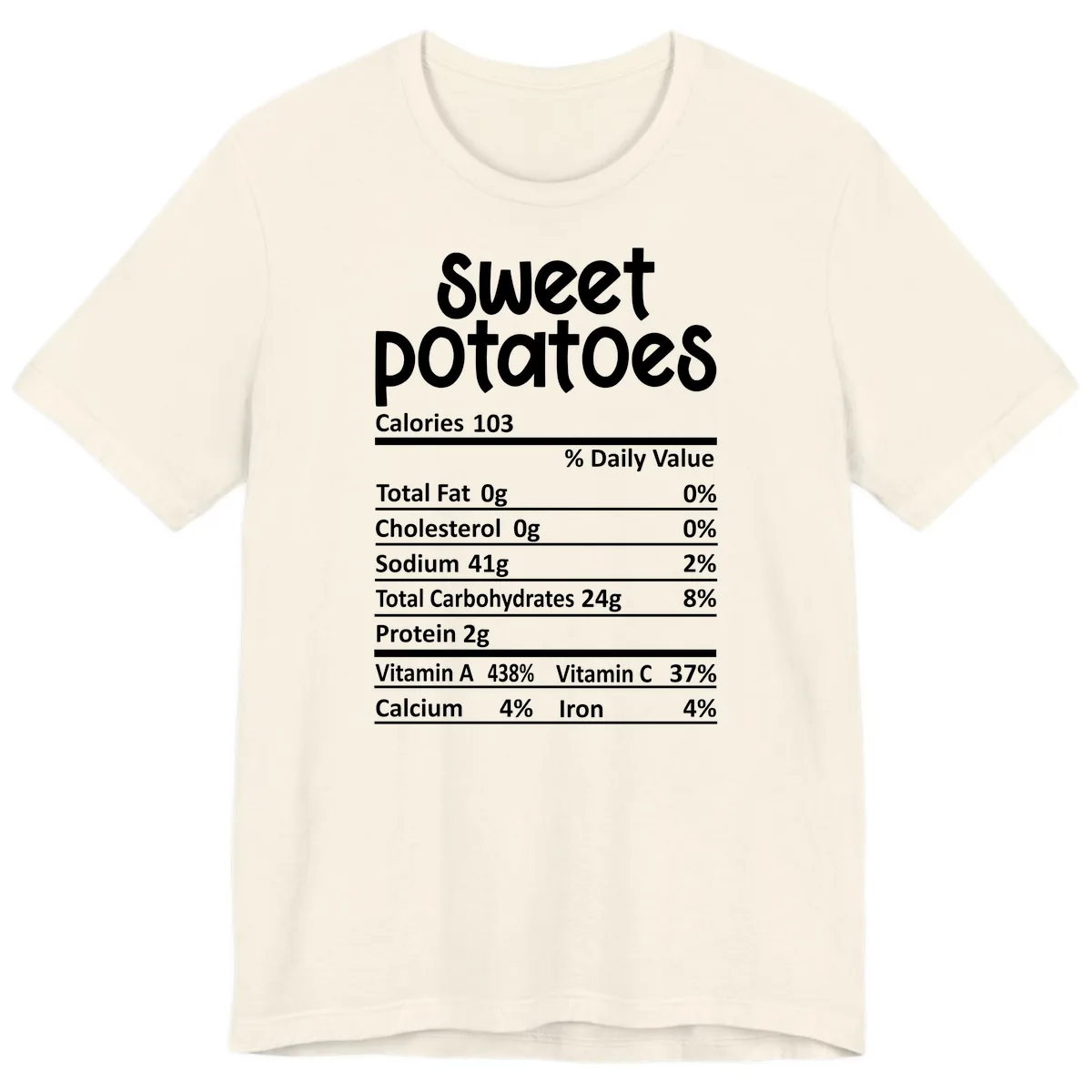 Sweet Potatoes Nutrition Facts Premium T-Shirt in Natural