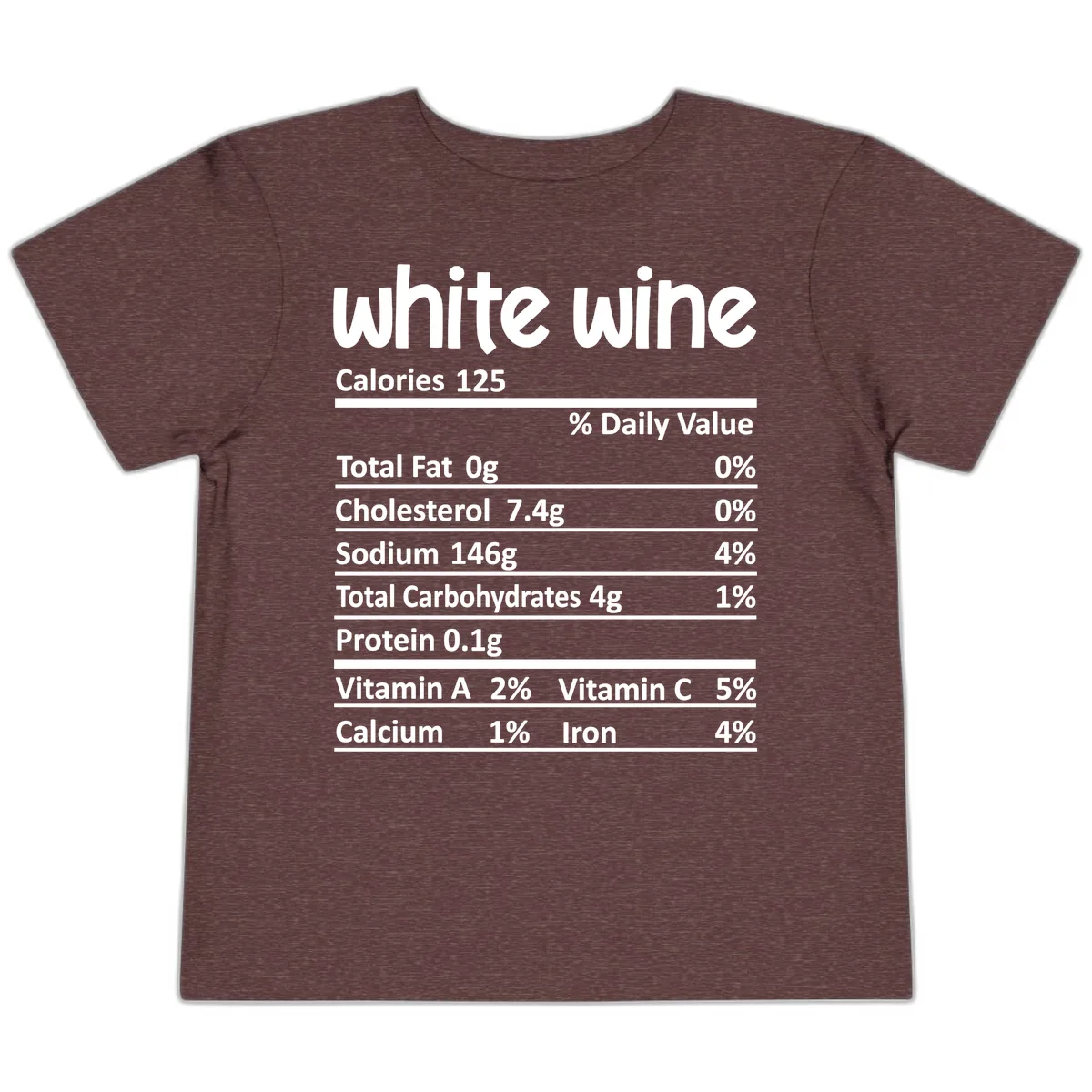 White Wine Nutritional Facts Toddler T-Shirt in Heather Maroon