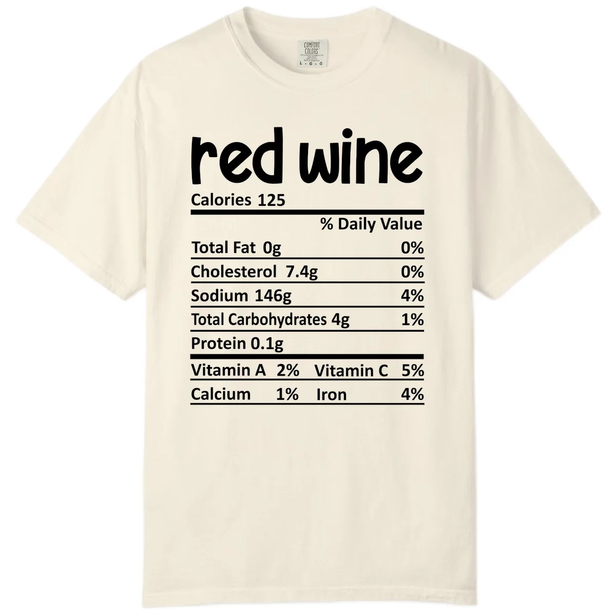 Red Wine Nutrition Facts Comfort Color in Ivory