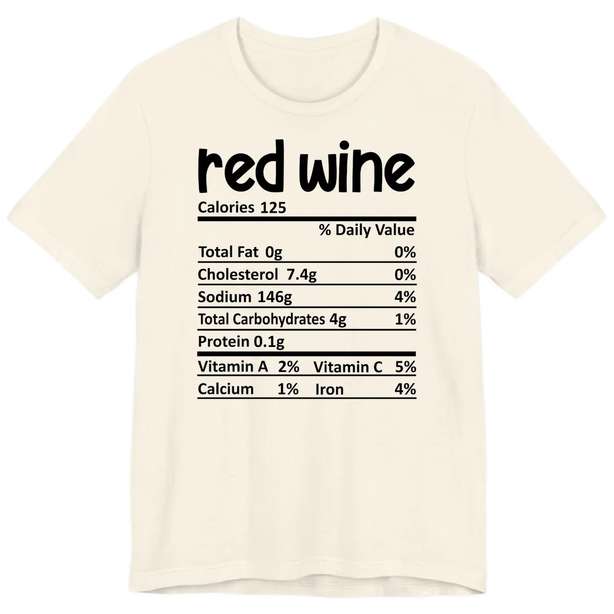 Red Wine Nutrition Facts Premium T-Shirt in Natural