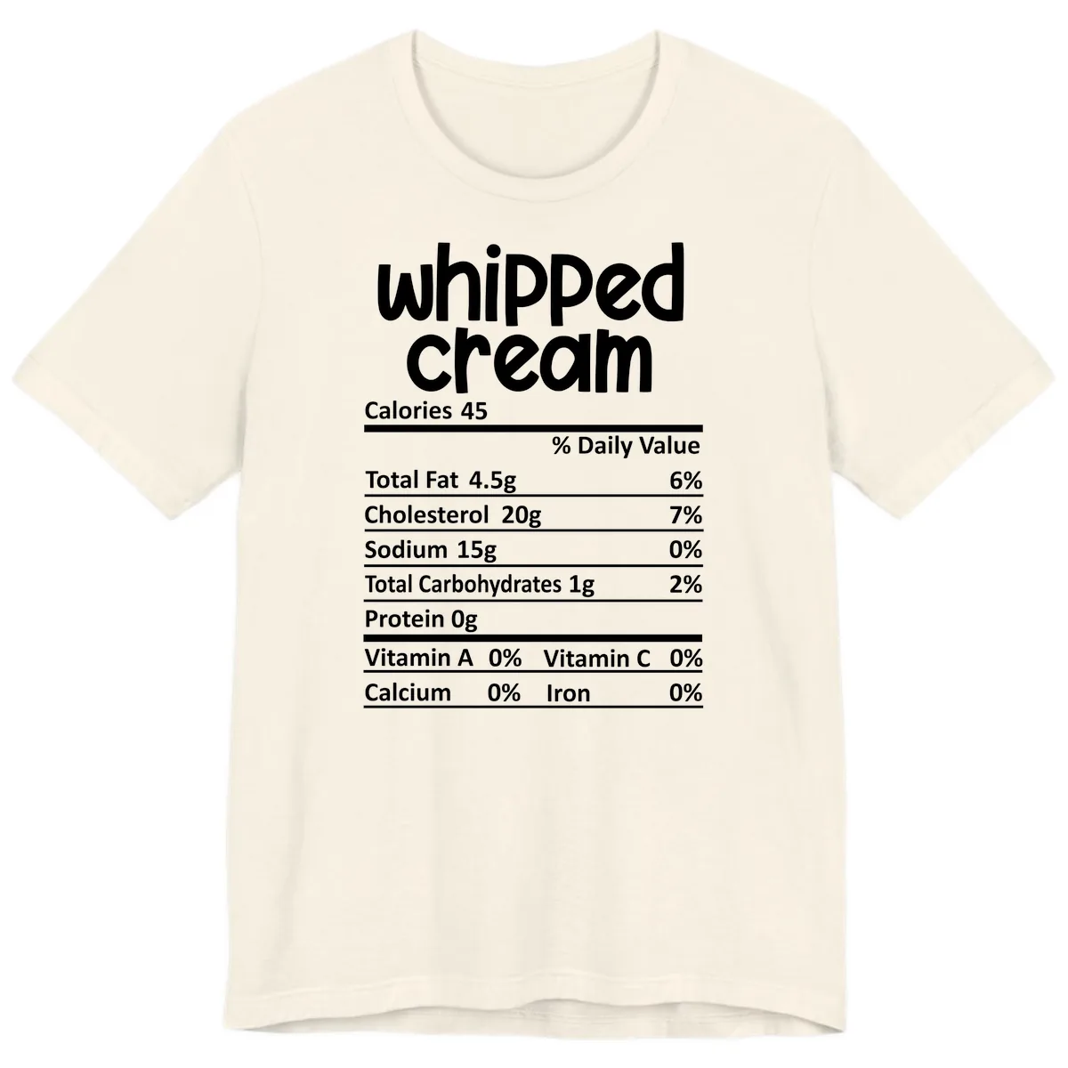 Whipped Cream Nutrition Facts Premium T-Shirt in Natural