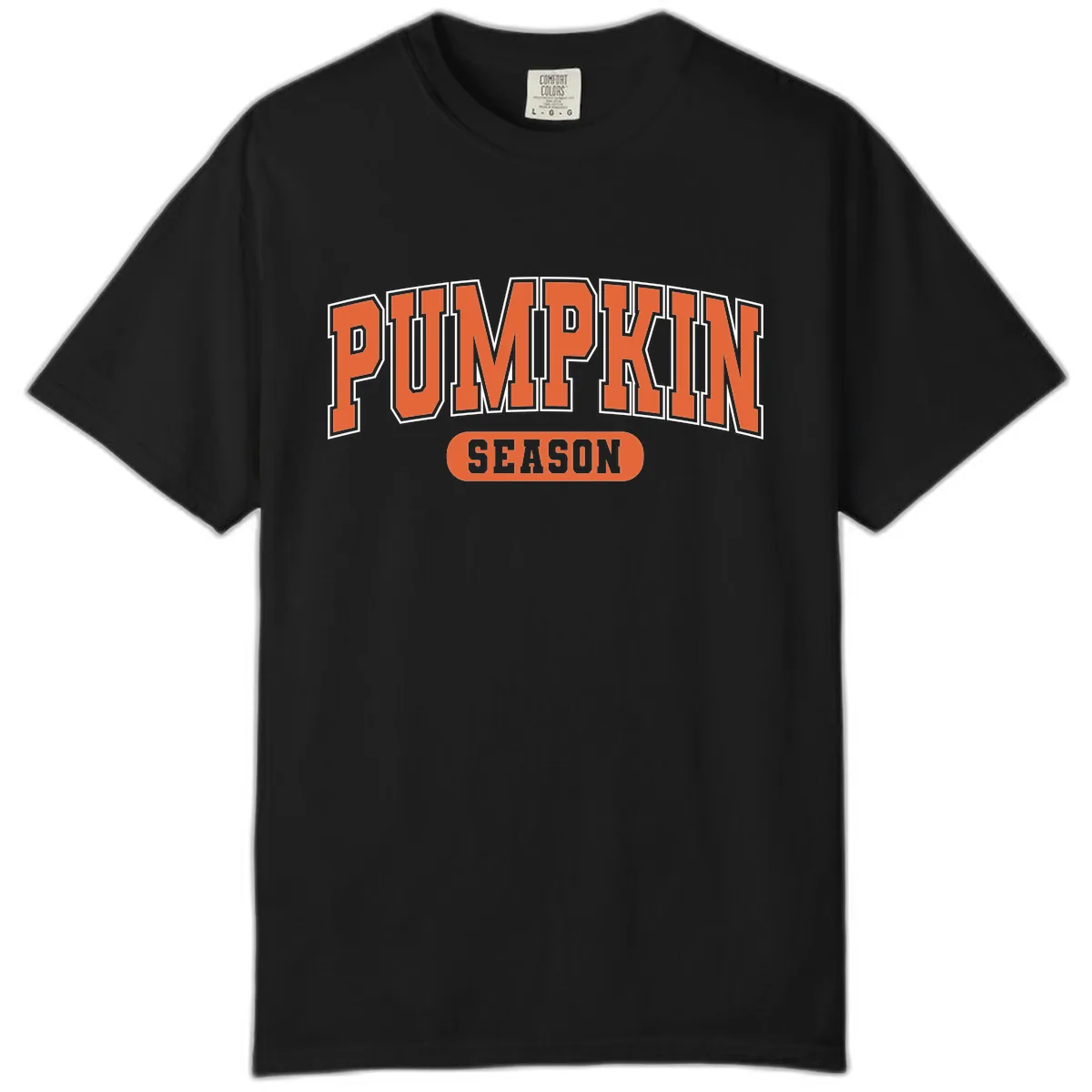 Pumpkin Season Fall Varsity Comfort Color in Black