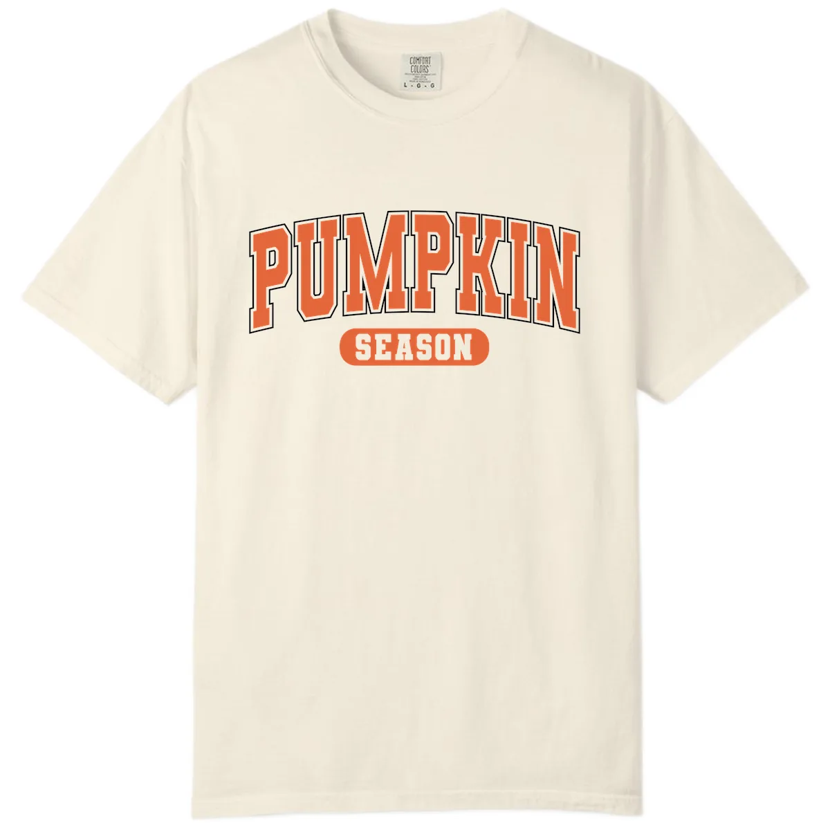 Pumpkin Season Fall Varsity Comfort Color in Ivory