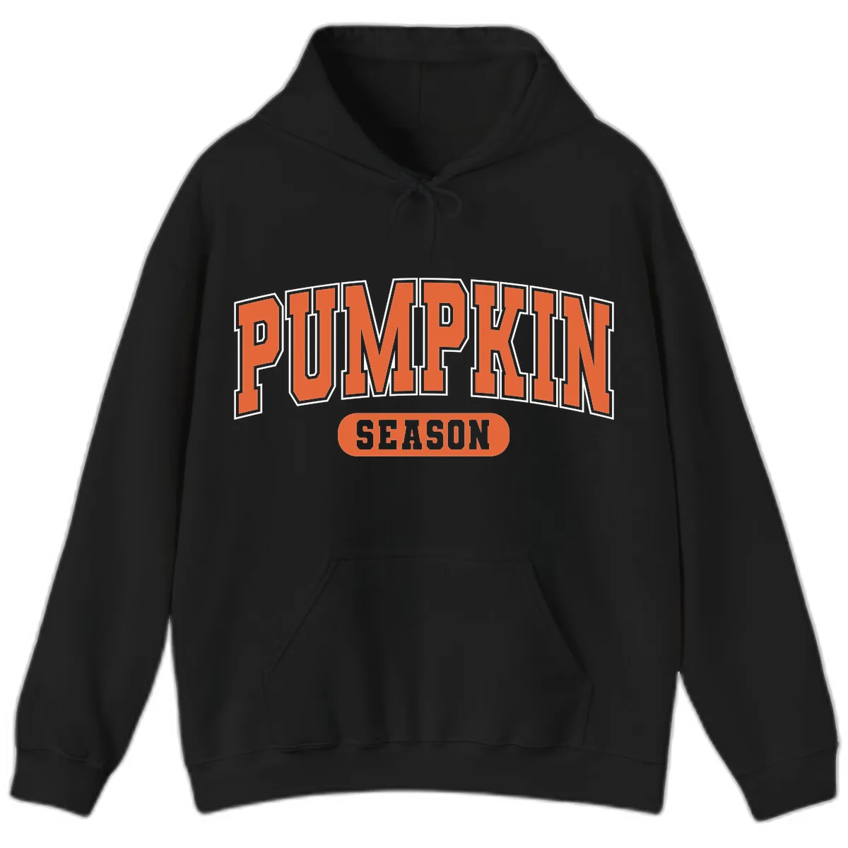 Pumpkin Season Fall Varsity Hoodie in Black