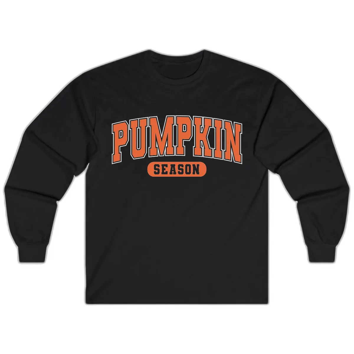 Pumpkin Season Fall Varsity Long Sleeve in Black