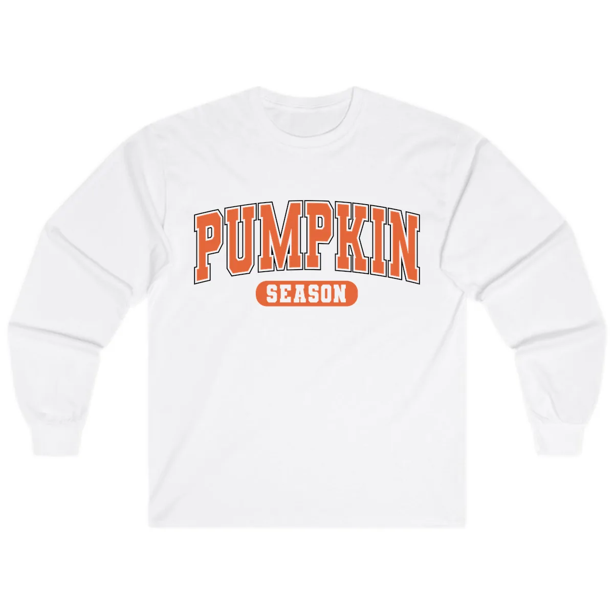 Pumpkin Season Fall Varsity Long Sleeve in White