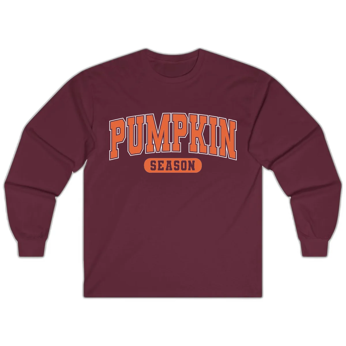 Pumpkin Season Fall Varsity Long Sleeve in Maroon