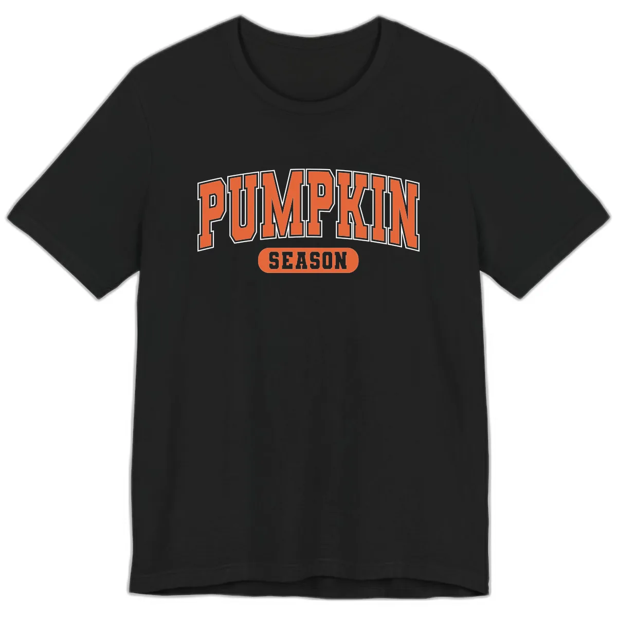 Pumpkin Season Fall Varsity Premium T-Shirt in Black