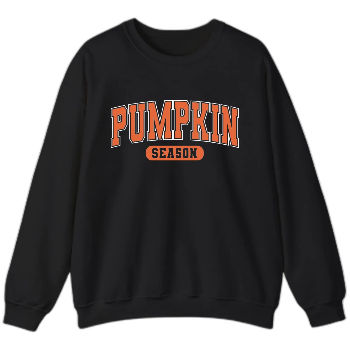 Pumpkin Season Fall Varsity Sweatshirt in Black