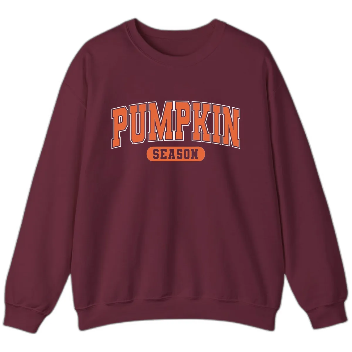 Pumpkin Season Fall Varsity Sweatshirt in Maroon