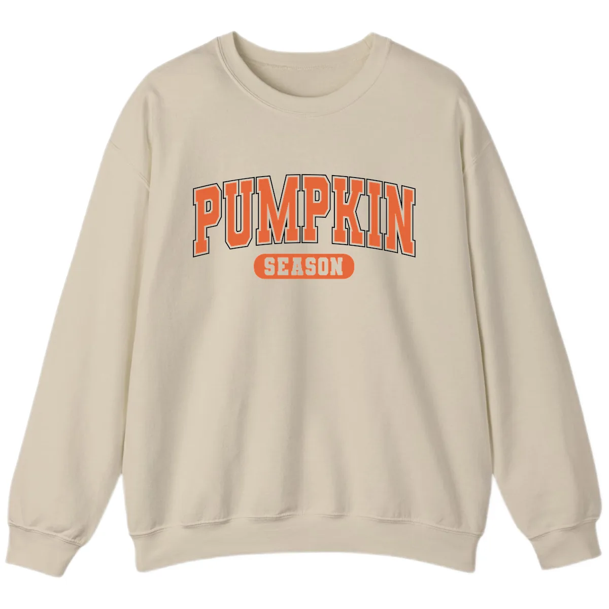 Pumpkin Season Fall Varsity Sweatshirt in Sand