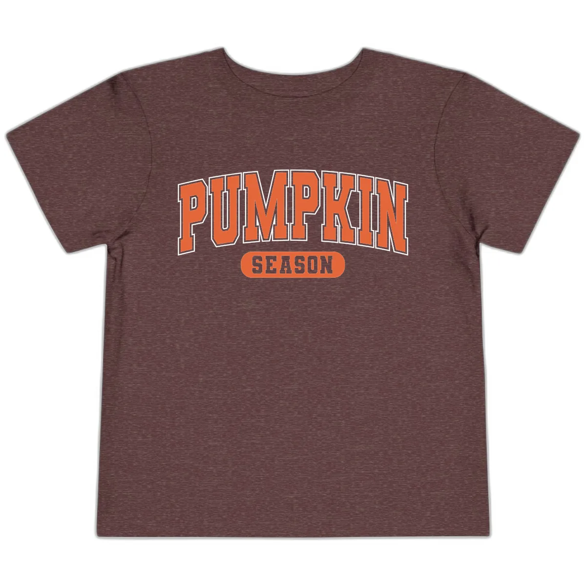 Pumpkin Season Fall Varsity Toddler T-Shirt in Heather Maroon