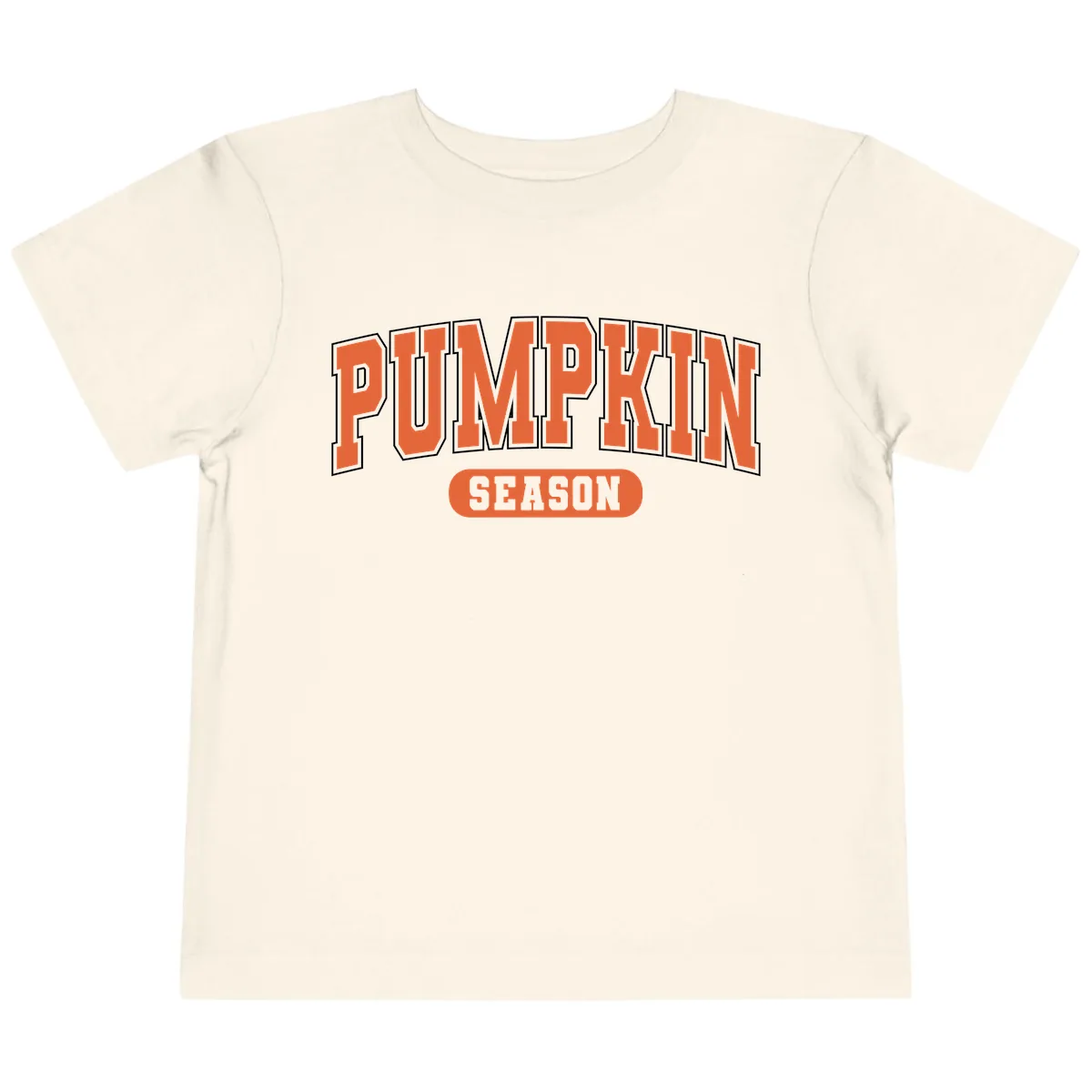 Pumpkin Season Fall Varsity Toddler T-Shirt in Natural