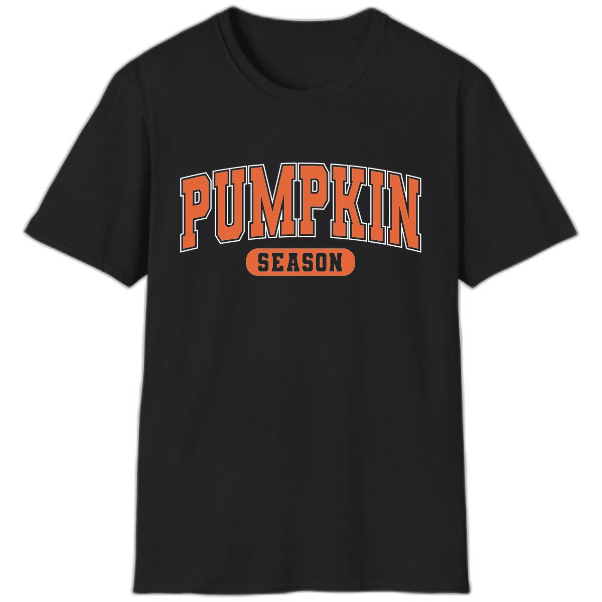 Pumpkin Season Fall Varsity T-Shirt in Black