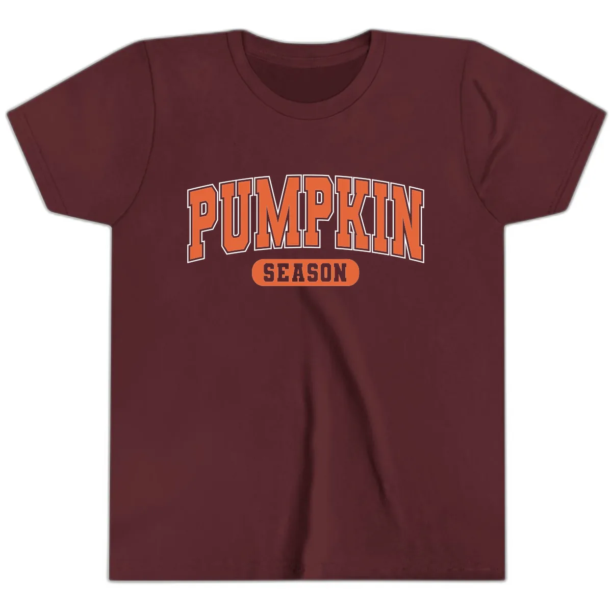 Pumpkin Season Fall Varsity Youth T-Shirt in Maroon