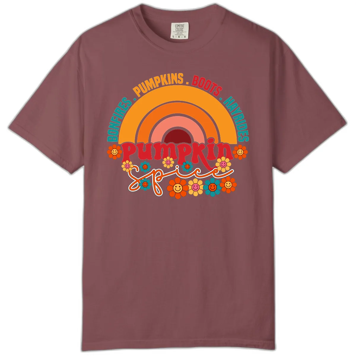 Retro Pumpkin Spice Rainbow Comfort Color in Brick