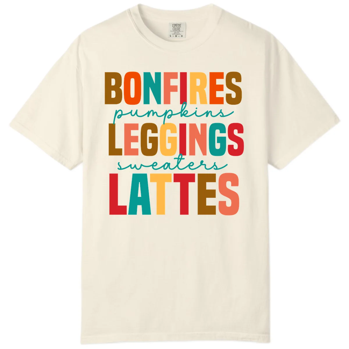 Fall Vibes Typography Comfort Color in Ivory