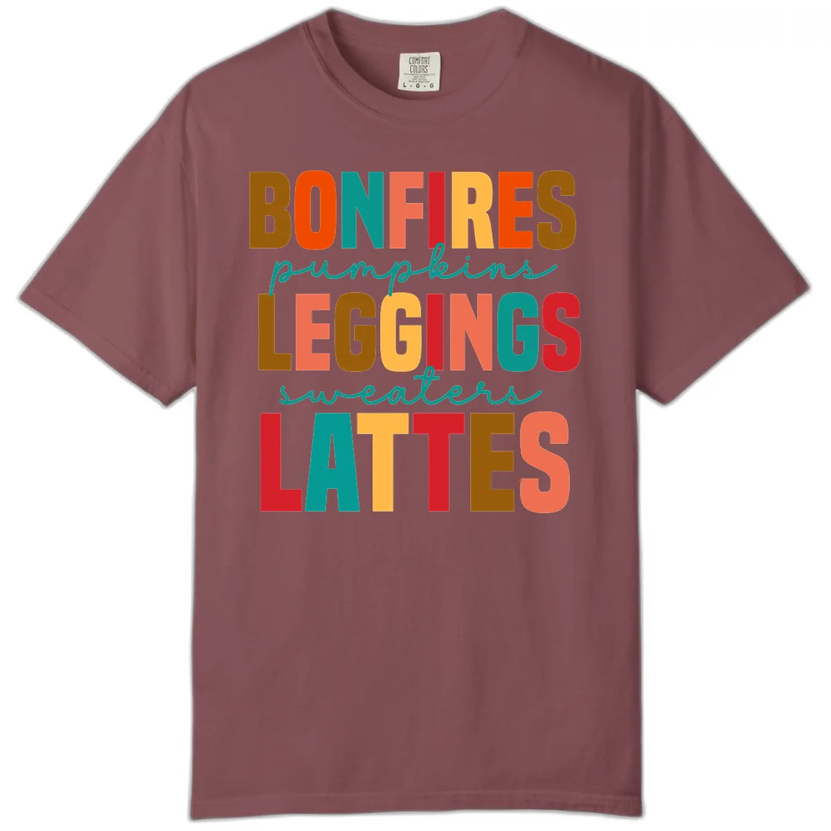 Fall Vibes Typography Comfort Color in Brick