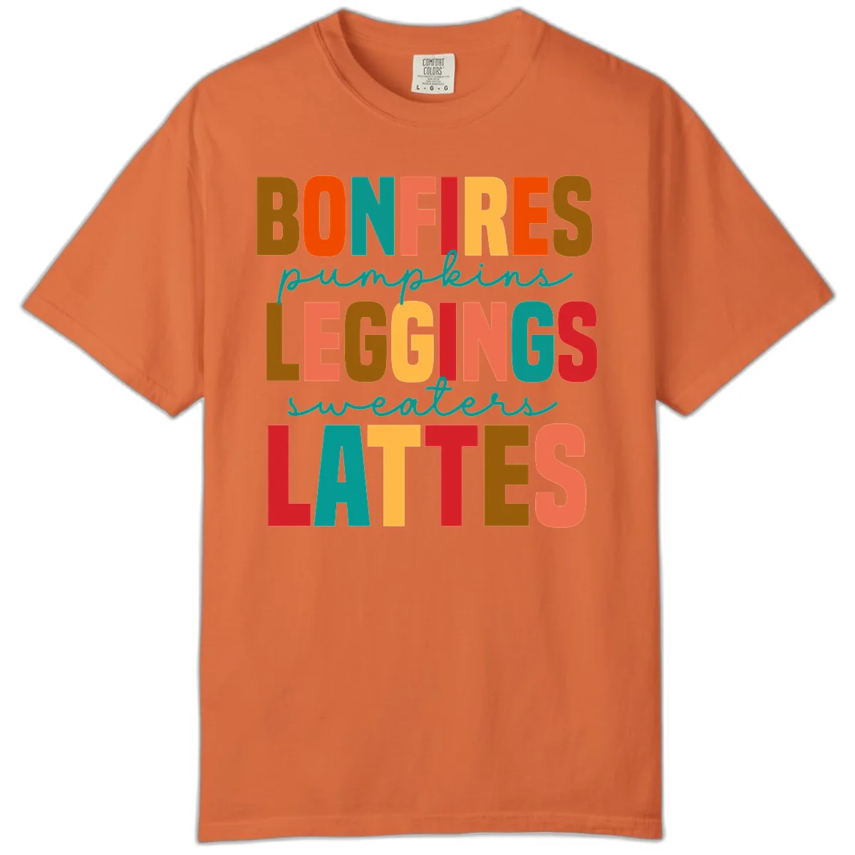 Fall Vibes Typography Comfort Color in Burnt Orange