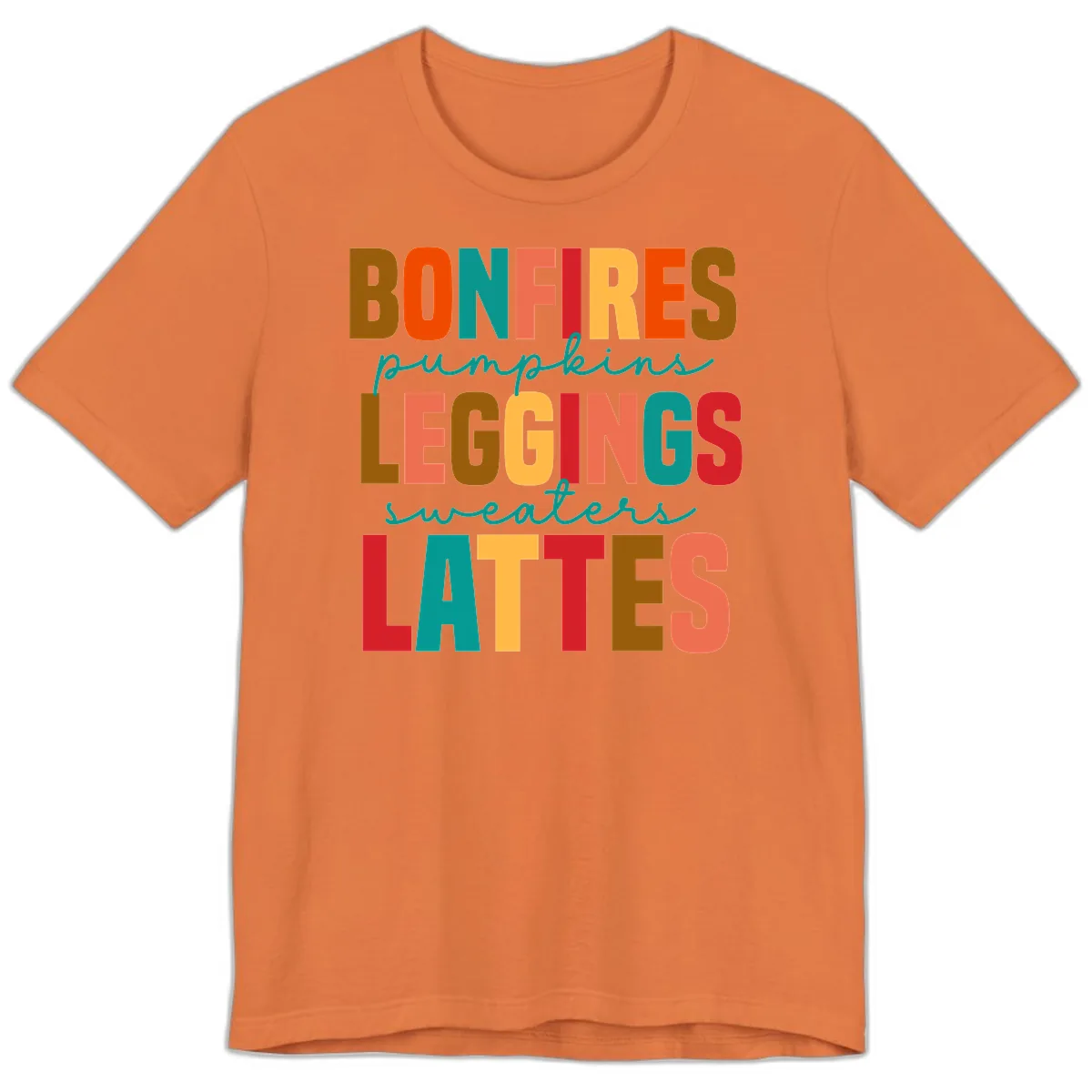 Fall Vibes Typography Premium T-Shirt in Burnt Orange