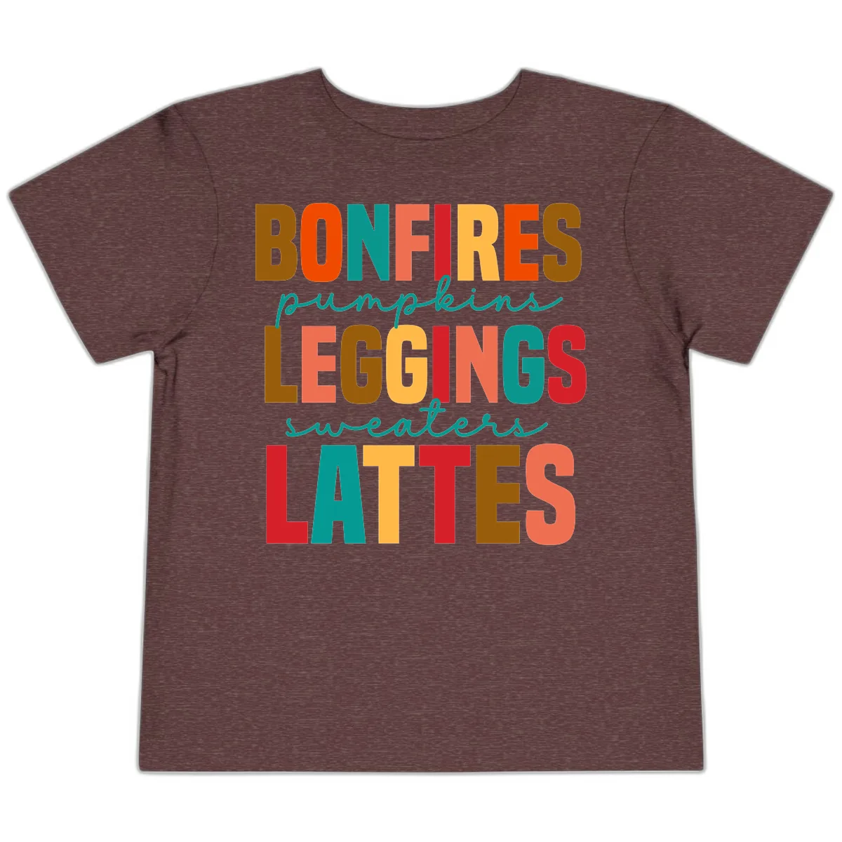 Fall Vibes Typography Toddler T-Shirt in Heather Maroon