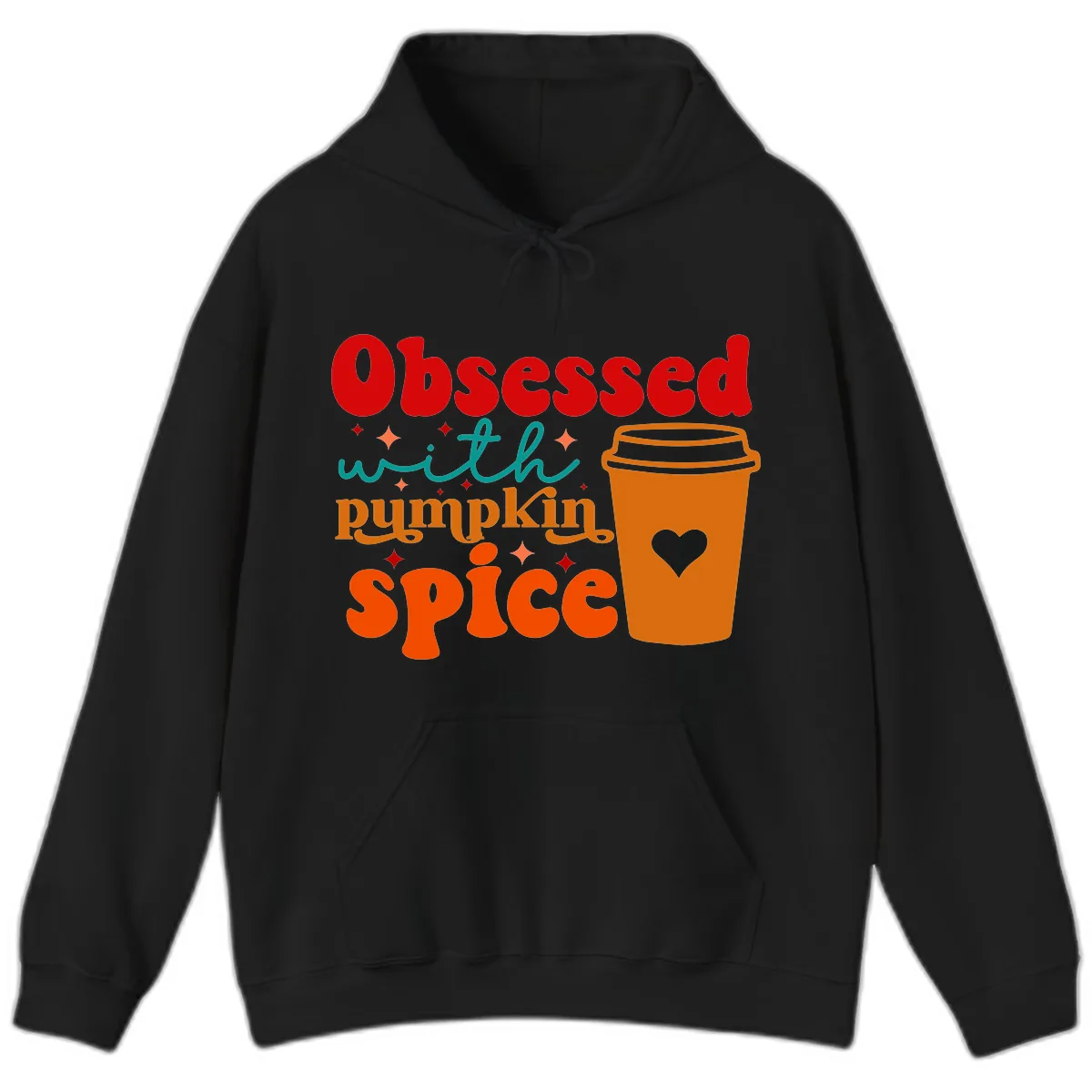 Obsessed With Pumpkin Spice Coffee Hoodie in Black