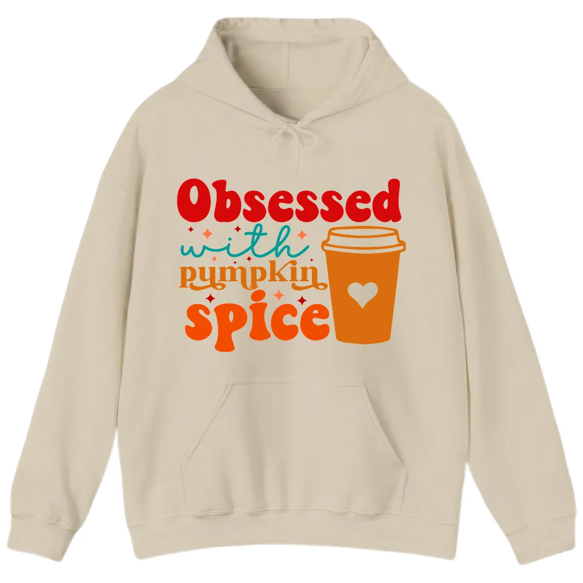 Obsessed With Pumpkin Spice Coffee Hoodie in Sand