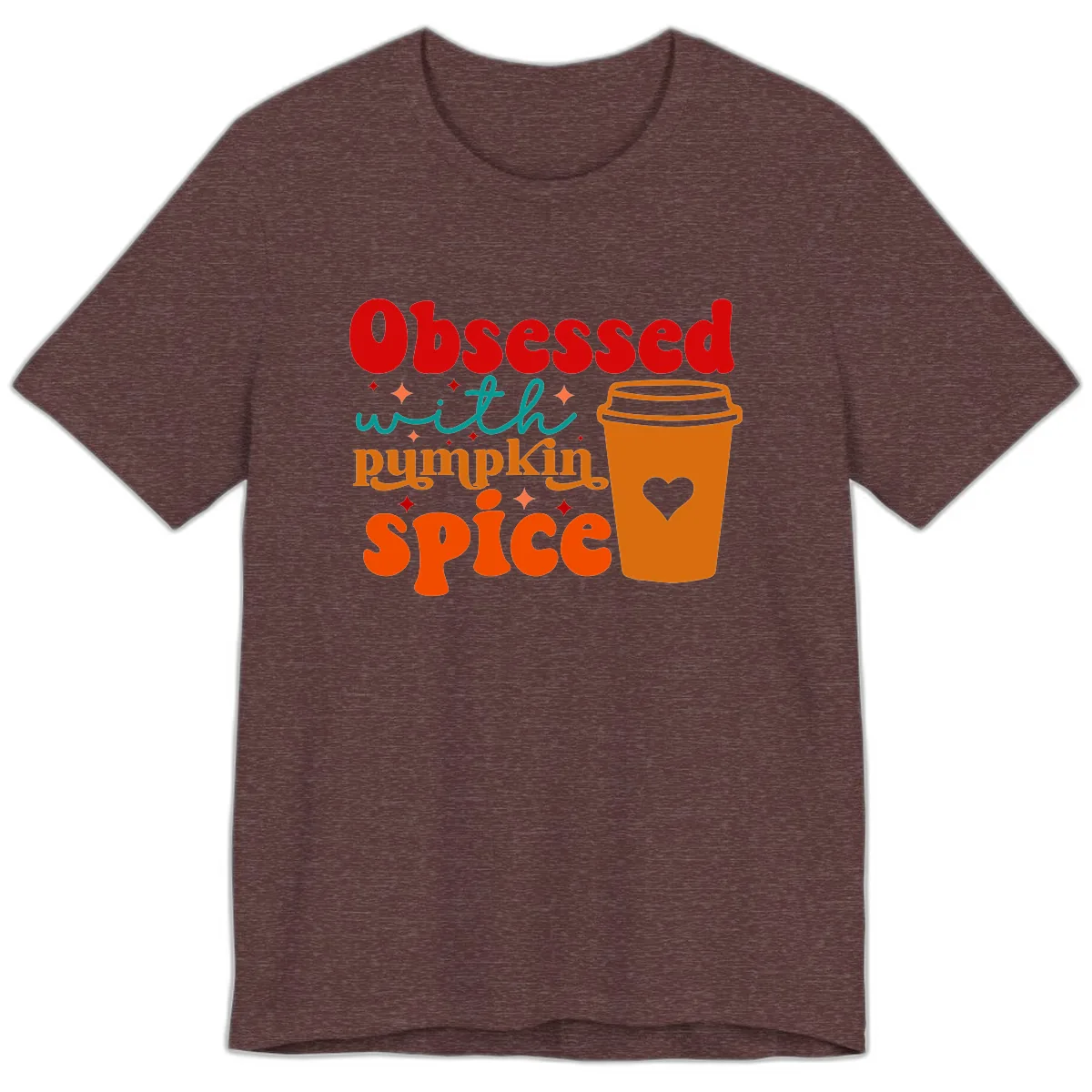Obsessed With Pumpkin Spice Coffee Premium T-Shirt in Heather Maroon