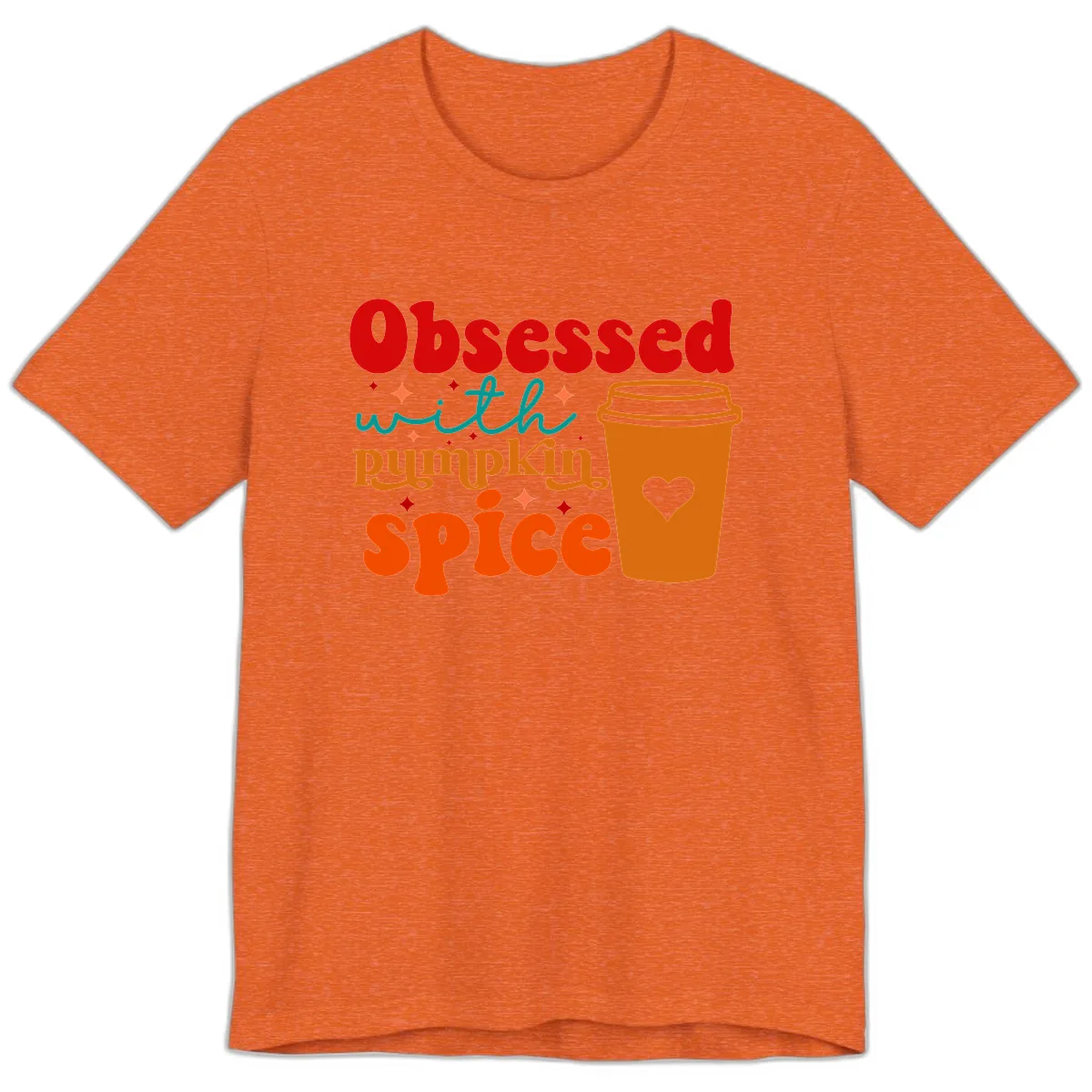 Obsessed With Pumpkin Spice Coffee Premium T-Shirt in Heather Orange