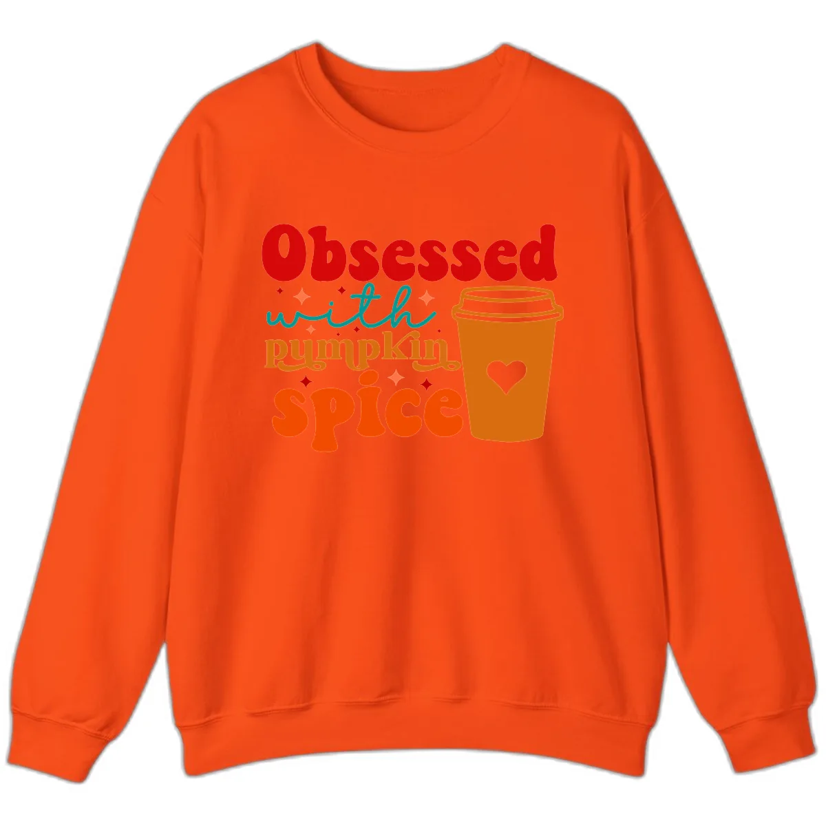 Obsessed With Pumpkin Spice Coffee Sweatshirt in Orange