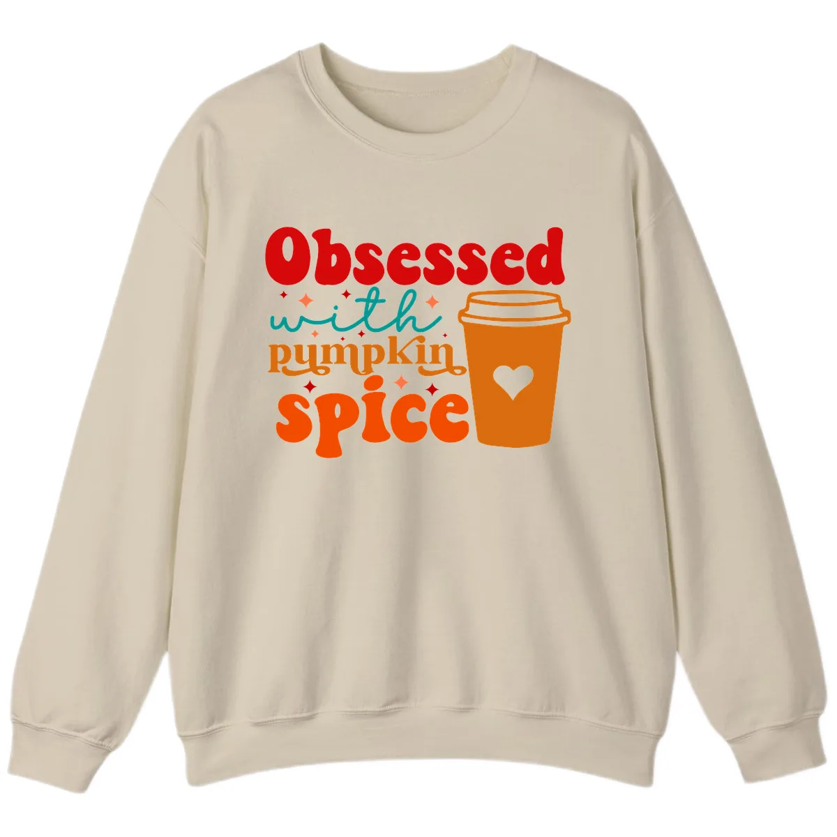 Obsessed With Pumpkin Spice Coffee Sweatshirt in Sand