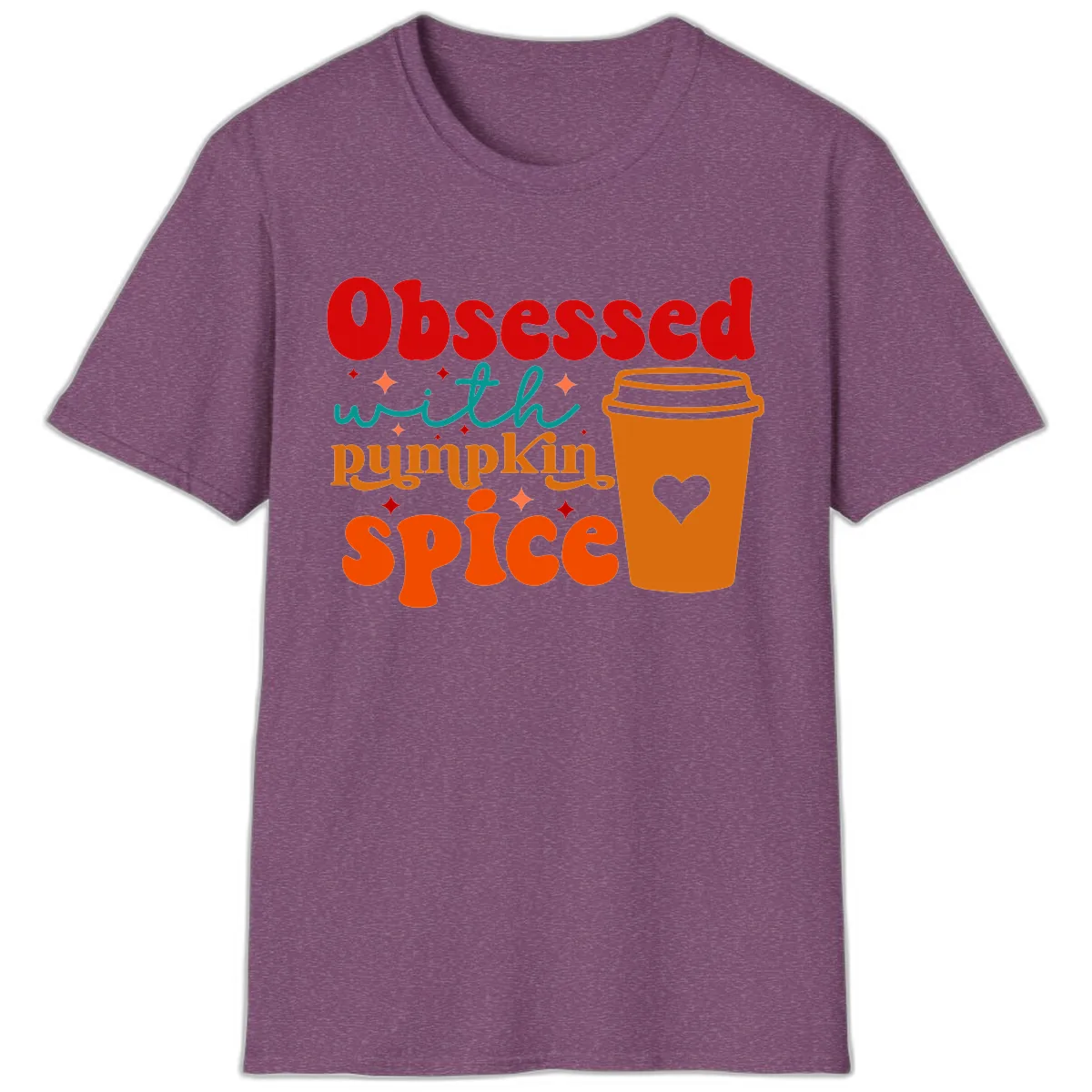 Obsessed With Pumpkin Spice Coffee T-Shirt in Heather Maroon