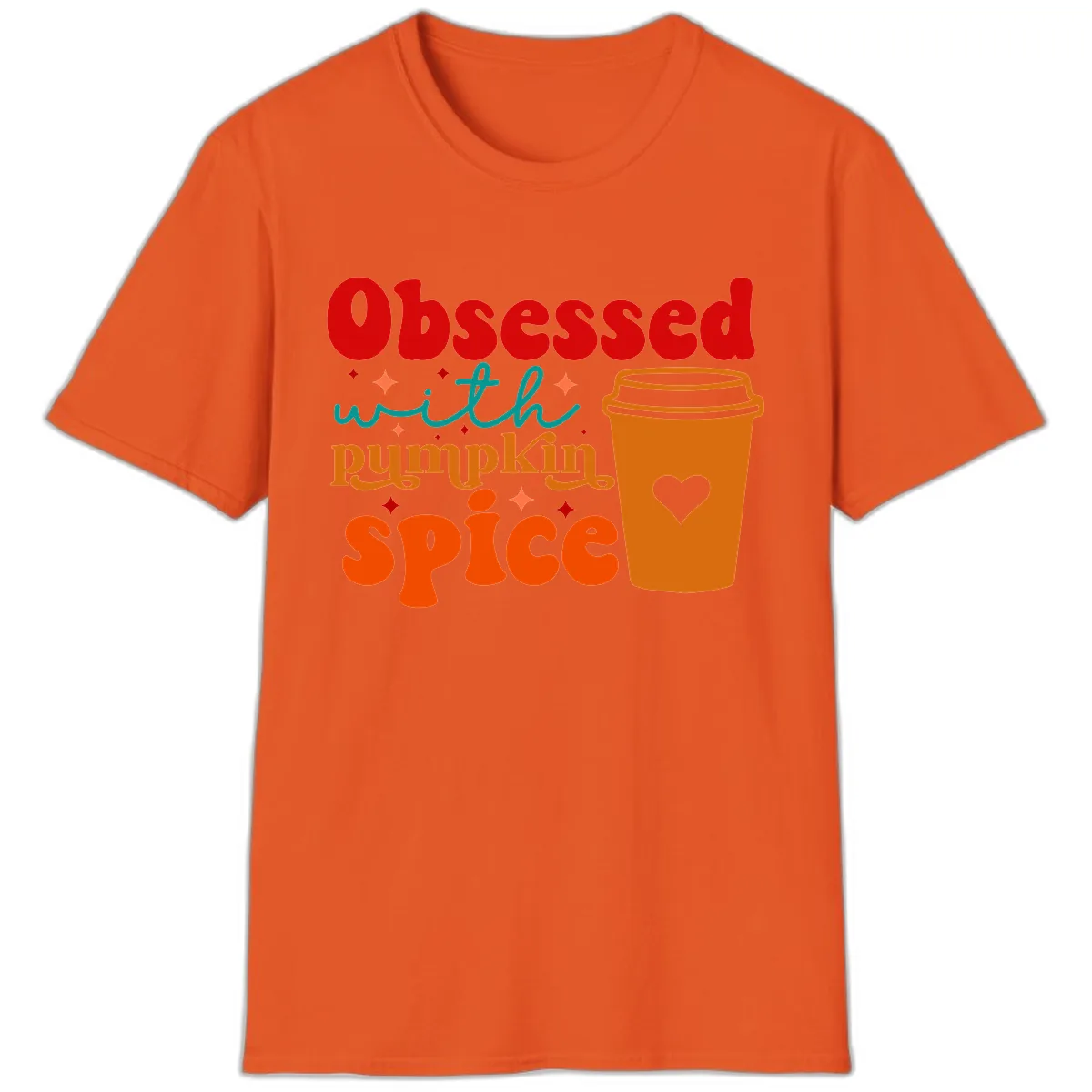 Obsessed With Pumpkin Spice Coffee T-Shirt in Orange