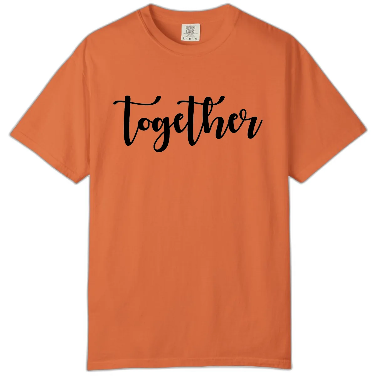 Together Script Typography Comfort Color in Burnt Orange