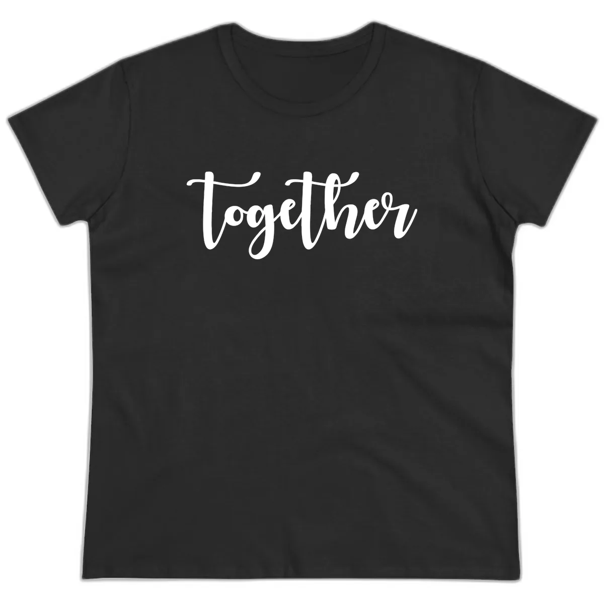 Together Script Typography Ladies Tee in Black