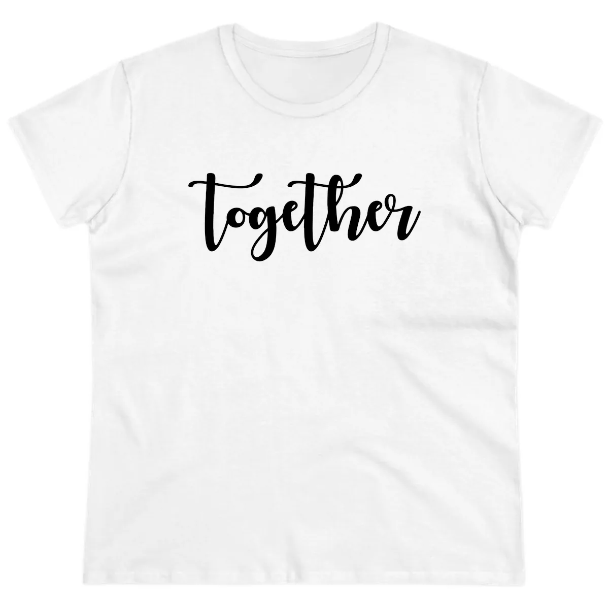Together Script Typography Ladies Tee in White